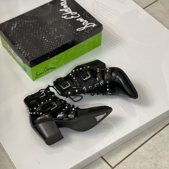 Sam Edelman black patent bootie with studs - Picture 9 of 16